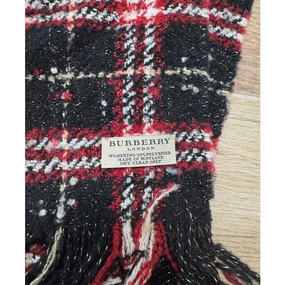 Burberry London Wool Nova Check Pattern Scarf - Picture 4 of 4